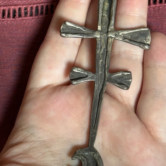 Love Tokens Jewelry Sterling & Turquoise Beaded Isleta Cross Necklace - Picture 4 of 6